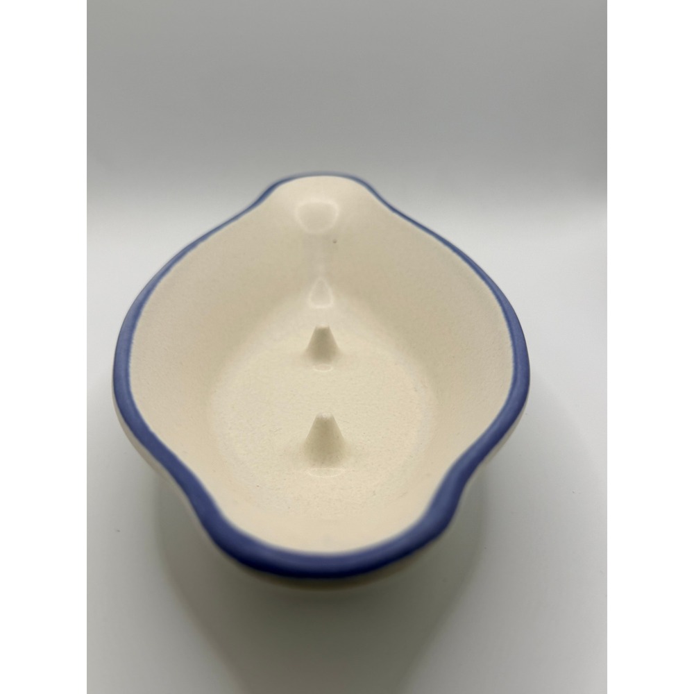 Pfaltzgraff Yorktowne Blue Rim Stoneware Corn on the Cob Dish USA Made